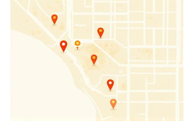 Placeholder map showing Los Angeles with pins indicating food truck locations.